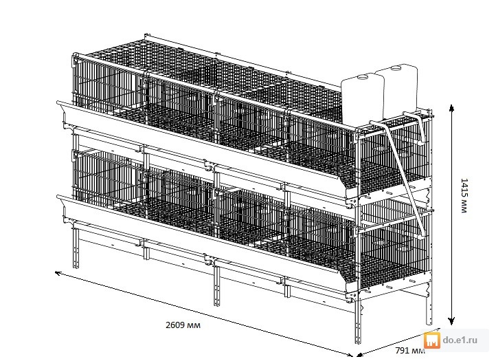 Строительная клетка. Клетки для кур. Клетки для молодняка несушек. Двухъярусные клеточные батареи.