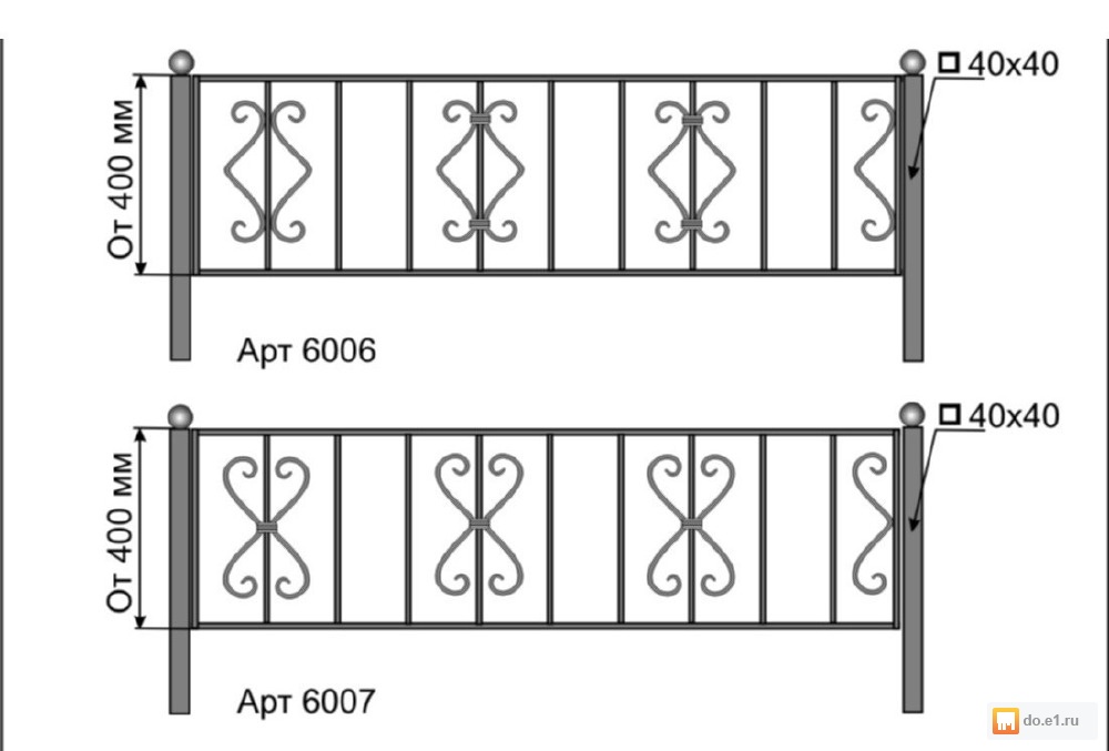 Узоры на оградку для могилы простого образца